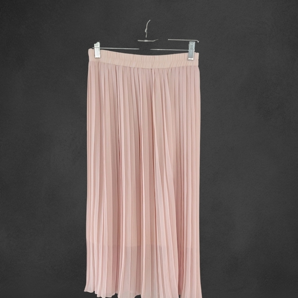ADIVA PEACH PLEATED MIDI  CHIFFON SKIRT XL - Picture 2 of 7